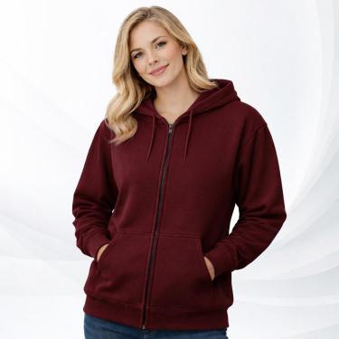 Imagem de Moletom Aberto Com Ziper Liso Capuz Bolso Blusa moleton Unissex Masculino e Feminino Blusão-Unissex