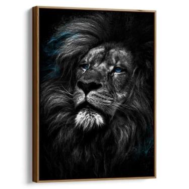 Imagem de Quadro Leão dos Olhos de Safira - Mioquadros, 120x80 cm, Tabaco