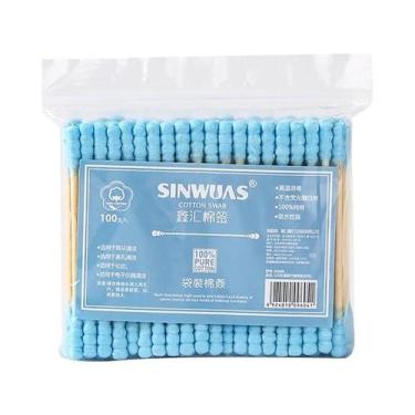 Imagem de Cotonetes Duplos Femininos 100un. Com Hastes De Madeira De Grau Médico