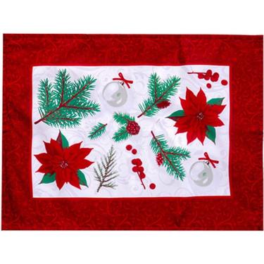 Imagem de Jogo Americano 2 Pçs Facile Natalino 40x30cm Flor De Natal