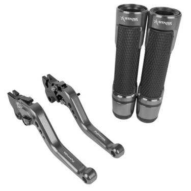 Imagem de Kit Manete E Manopla Pegasus Stark Moto Honda Bros 125 Lona - Stark Ra