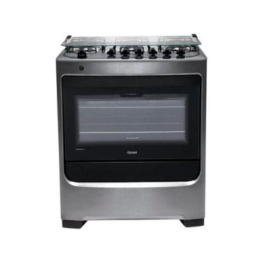 Imagem de Fogão Consul 6 bocas cor Inox com botões removíveis e vidro interno ve