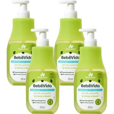 Imagem de 4UN Sabonete Liquido Bebe Vida Cha de Camomila 200ml Davene