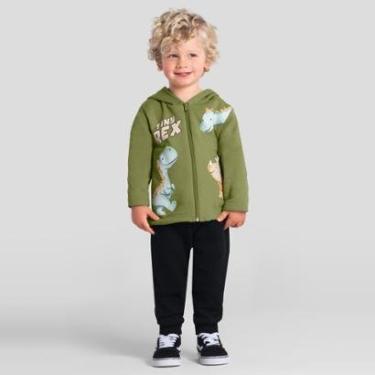 Imagem de Conjunto infantil em moletom de dino Brandili-Masculino