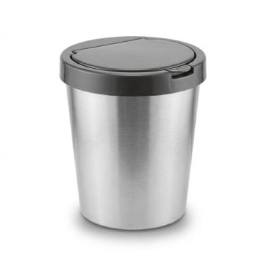 Imagem de Lixeira Aco Inox Tampa Toque 25cm Abertura Silenciosa Design Moderno B