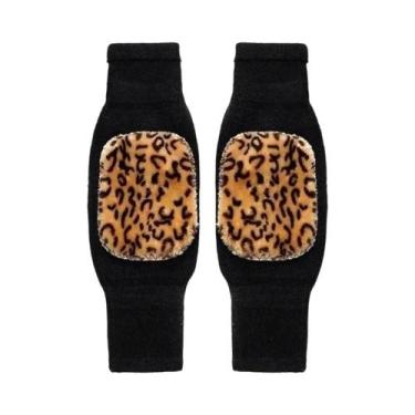 Imagem de Joelheiras Térmicas De Lã Cashmere Com Suporte Elástico Para Artrite E