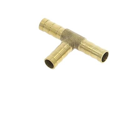 Imagem de Encaixe de tubo de emenda de latão em forma de T Mangueira de 3 vias Barb 4 6 8 10 12 Conector farpado de cobre de 16 mm Adaptador de acoplador de óleo de água de ar de 16 mm, 8 mm