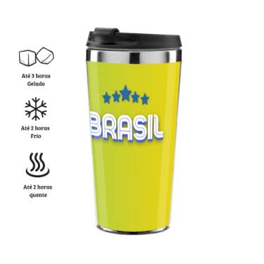 Imagem de Copo Termico Brasil Verde e Amarelo