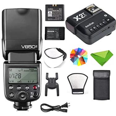 Imagem de Godox V850II V850 Flash para Sony Canon etc, com Godox X2T-F GN60 2.4G 1/8000s HSS 650 Flashes de potência total 1.5s Tempo de reciclagem da câmera Speedlight Speedlite