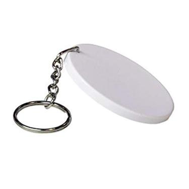 Imagem de 25 chaveiros redondos em branco sublimação polímero de transferência de calor PVC