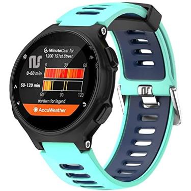 Imagem de Pulseiras NSmart compatível com Smartwatch Garmin Forerunner modelos 230 235 220 620 630 735 735XT - Nandos-Store (com chave para troca) (Verde com azul)