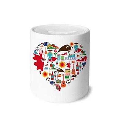 Imagem de DIYthinker Spanish Heart Bullfight Flamingo Flag Money Box Saving Banks Ceramic Coin Case Kids Adults