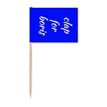 Imagem de Venha em bandeiras de palito de dente com incentivo inspirador britânico para decoração de festa