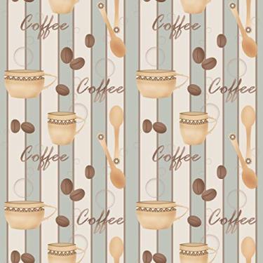Imagem de Papel De Parede Lavável Grãos De Café E Colheres 3m