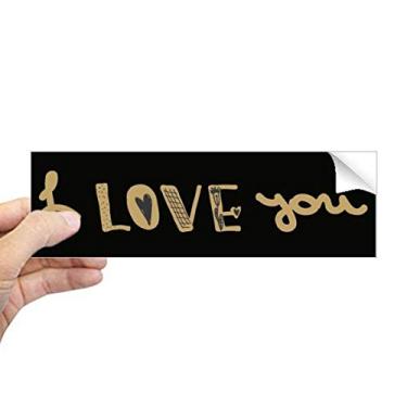 Imagem de DIYthinker Adesivo retangular com citação de ouro "I Love You" para notebook e janela
