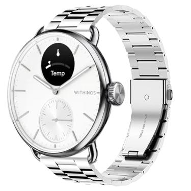 Imagem de Pulseira masculina e feminina compatível com Withings Smartwatch Lamshaw de 18 mm e 20 mm, aço HR 40 mm, compatível com Withings ScanWatch 2 de 42 mm/ScanWatch Horizon/ScanWatch 42 mm/Aço HR 40 mm/Aço