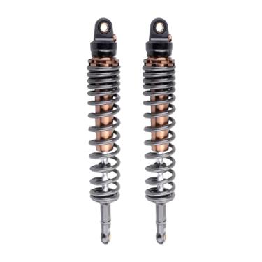 Imagem de Mallofusa Amortecedores de ar de 420 mm 41,9 cm, suspensão traseira ajustável, ajuste universal para Kawasaki Honda, Suzuki, Yamaha, Go Kart Quad Dirt Sport Bikes Titânio 1 par