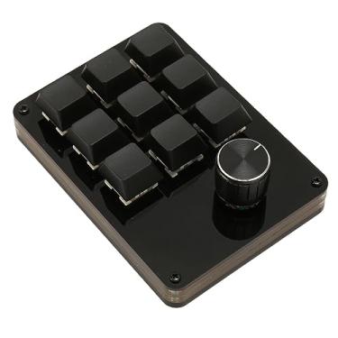 Imagem de BROLEO Teclado mecânico para jogos, teclado personalizado de acrílico, separação, 9 teclas, 1 botão para mídia para escritório