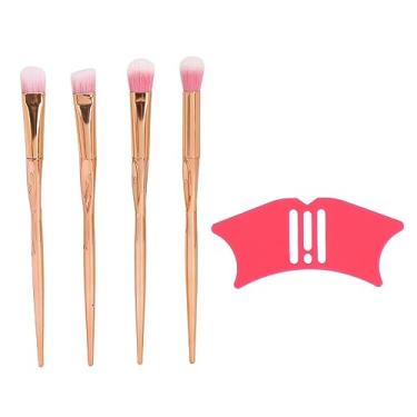 Imagem de Ferramenta de Maquiagem de Silicone 4 Em 1 para Iniciantes, Estênceis de Delineador para Contorno do Nariz, Linha Labial, Cílios, Com Pincéis Macios