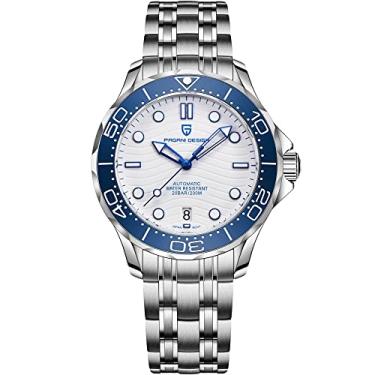 Imagem de LACZ DENTON Pagani Design PD1685 Relógios automáticos masculinos mergulho 100 m relógios de pulso mecânicos japoneses movimento NH35A casual mostrador onda relógio esportivo masculino, Aço azul e branco, Relógio automático, mecânico