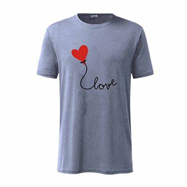 Imagem de Camiseta divertida de Dia dos Namorados para homens e mulheres para homens e mulheres combinando para o dia dos namorados para casal, Cinza (unissex), M