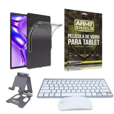 Imagem de Kit Capa AntiShock Para Galaxy Tab S7 Plus 12.4" + Teclado e Mouse Bluetooth + Suporte + Pelicula de Vidro 3D - ArmyShield