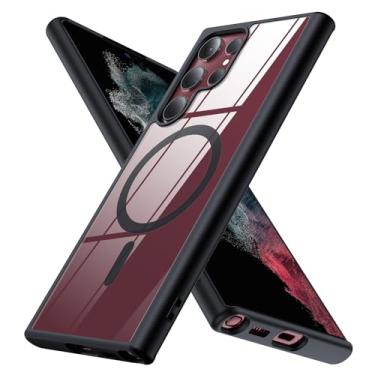 Imagem de YSLBWLE Capa magnética para Galaxy S22 Ultra, [compatível com Magsafe], [proteção contra quedas de grau militar de 3 metros] Capa protetora fina translúcida fosca, TPU + PC, capa protetora de luxo