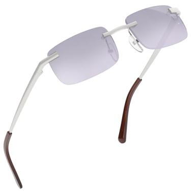 Imagem de grinderPUNCH Óculos de sol retangulares pequenos e finos dos anos 90 populares dos anos 90 (armação prateada – fumaça)