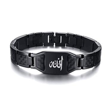 Imagem de Hisatan Pulseira masculina personalizada com pulseira moderna de aço inoxidável com vários padrões, 06.Eye of Horus, Aço inoxidável, Sem pedras preciosas