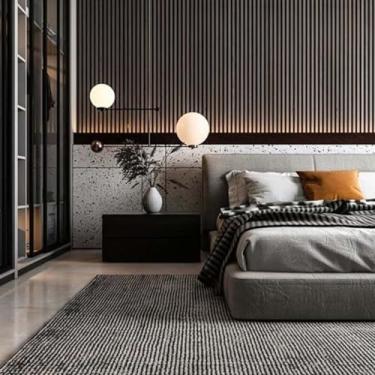 Imagem de Kit 10 Und Placas Auto Adesivo 3D Papel Parede Ripado, Painel Relevo | Revestimento 3D | Auto Colante, Painéis de Parede, Placa Decoração (Grafite/Chumbo)