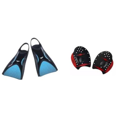 Imagem de Kit Natação Speedo Nadadeira Power Fin Pé de Pato + Palmar Power Paddles Treinamento e Fortalecimento (Nadadeira M 37/39 - Palmar G)
