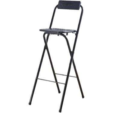 Imagem de Cadeira de banco dobrável de 26 pol., 28 pol. Banco de bar dobrável portátil para adulto com encosto, cadeira alta de cozinha dobrável de 30 pol. para festa, assento rígido para café da manh