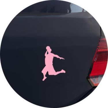 Imagem de Adesivo de Carro Basquete Enterrada Handeball - Cor Azul - Melhor Ades