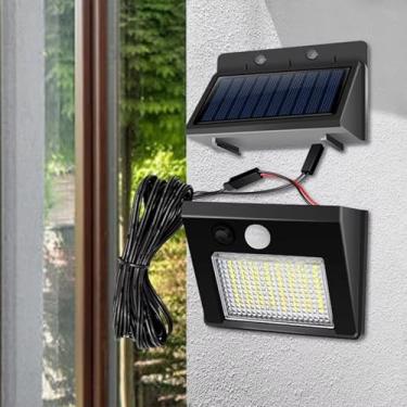 Imagem de HYZHANHONG Split luz solar de indução, 64 LED luz solar de segurança, IP65 impermeável sensor de movimento luz de parede, remoto solar jardim luz para jardins e pátios