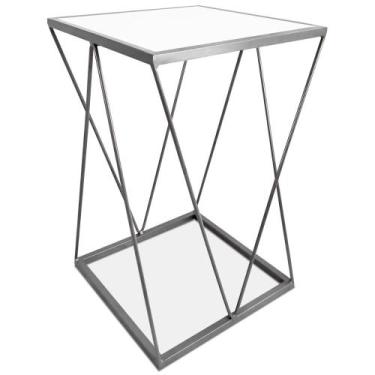Imagem de Mesa De Canto Alta Modelo Industrial Wire Lateral Decoração Para Sala 