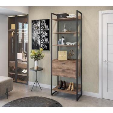 Imagem de Closet aberto Porto - Com gavetas - Carvalho - Móveis Belo