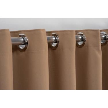 Imagem de Cortina Blackout Liso 6 Metros X2,50m Com ilhos cromad Avelã - Essênci
