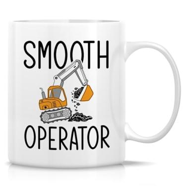 Imagem de Retreez Caneca engraçada de operador de escavadeira - xícara de café ou chá de cerâmica de 325 ml - Presente bem-humorado para trabalhadores de construção, operador de equipamento pesado e motorista
