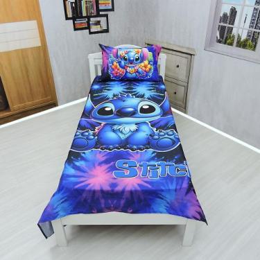 Imagem de Jogo De Lençol Cobre Leito Fronha Stitch Infantil Decorativo Mod. 2 - 