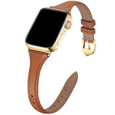 Imagem de WFEAGL Pulseira feminina de couro para Apple Watch Ultra, SE, SE2 e séries 9, 8, 7, 6, 5, 4, 3, 2 e 1 de 38 mm, 40 mm e 41 mm