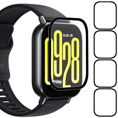 Imagem de Accdeny [4 peças] de película protetora com xiaomi redmi watch 5 active, película de proteção de tela de borda 3D 360°, cobertura total, proteção anti-arranhões, sem bolhas, sensor de impressão