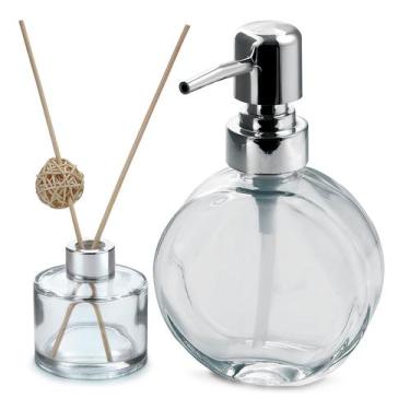 Imagem de Jogo de Dispenser e Recipiente Aromas Vidro Clear - VD20148 - Mimo Sty