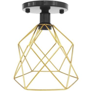 Imagem de Lustre Teto Plafon Industrial Aramado Cálice Retrô Luminária Sobrepor 