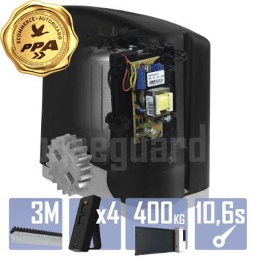 Imagem de Kit 1 Motor PPA 1/4CV Dz Rio 3m Crem 4 Control Portão 400Kg, 220V