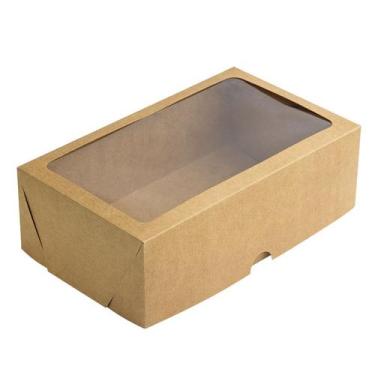 Imagem de Caixa com Visor S17 (25cm x 15cm x 8cm) Kraft 10 unidades Assk Rizzo E