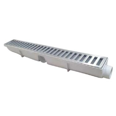 Imagem de Ralo Linear 6x50 modelo Grelha Aluminio com Coletor Branco - Ficone Re