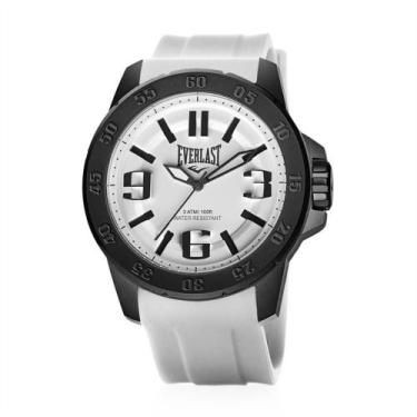 Imagem de Relógio Analógico Masculino Everlast Prova D'Água Silicone, Branco