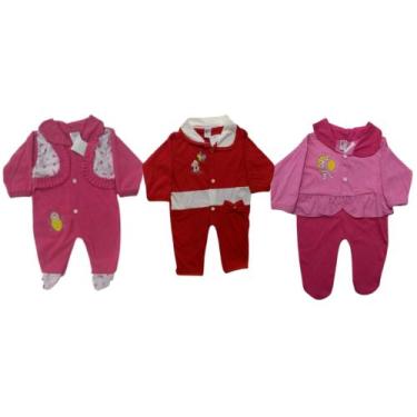 Imagem de Kit 3 macacão roupas roupinhas recém nascida bebê menina - Clarita Bab