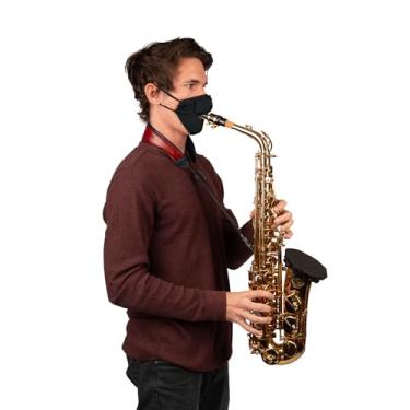 Imagem de Gator Capa de aerossol de camada dupla com filtro MERV-13 para trompete/corneta, sax alto/tenor, clarinete baixo; serve para tamanhos de sino que variam de 10 a 12 cm (GBELLCVR0405BK)