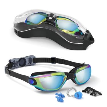 Imagem de Hurdilen Óculos de natação infantis, óculos de natação para crianças com clipe de nariz, tampões de ouvido, ponte nasal para idades de 3 a 15 anos